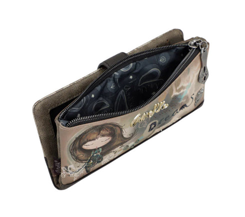 Portofel casual, dama, ANEKKE 41709-906, bej, piele ecologica